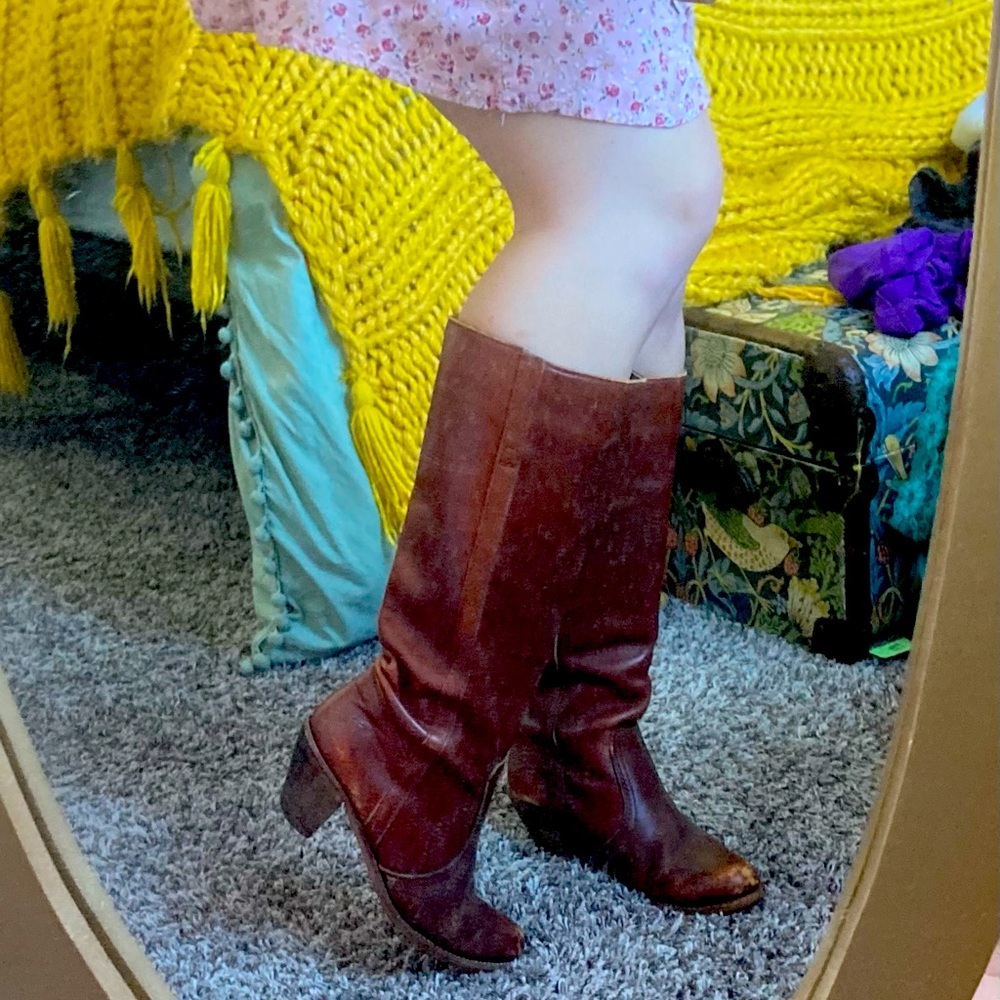 Vintage, real leather boots